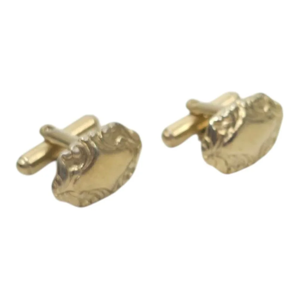 Swirled Scroll Cufflinks Silver Tone Men Vintage MCM Jewelry Accessory